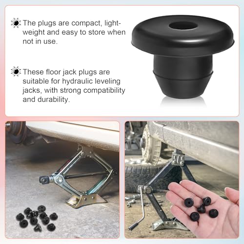 12 Pack Rubber Jack Oil Plug, Hydraulic Jack Oil Plug Flat-Head Rubber Hydraulic Filler Bung for Oil Reservoir Hole Black Jack Plugs Rubber for Oil Reservoir Filler Hole Jack Accessories
