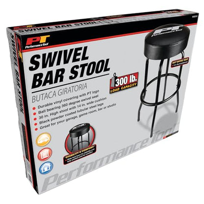Performance Tool W85010 Swivel Seat Bar Stool for Mechanic Garages and Workshops, Black, 0.6x9.8x5.8-Inches - style: Black Swivel Bar Stool