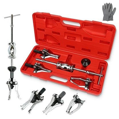ReluxGo 3 Jaw Gear Bearing Slide Hammer Puller Set, Universal Internal & External Gear Pulley Puller Set for Pulling Out Gears Bearings
