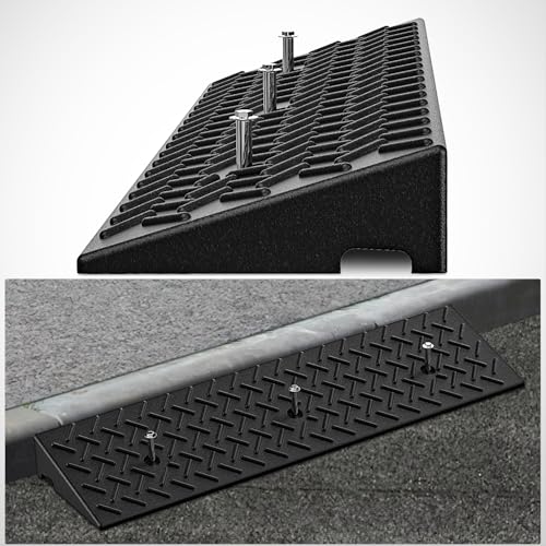 Nilight 3.6" Rise Curb Ramps, Heavy Duty Rubber Driveway Threshold Shed Ramp for Sidewalk Cars Lawn Mower Wheelchairs Motorcycles, 3300lbs Load Capacity - size: 3.6" Rise