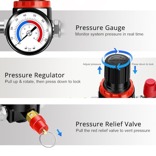 YSTOOL Turbo System Leakage Tester Kit 18Pcs Turbo Boost Leak Tester Set with 8 Pairs of Stepped Adapters (1-1/4" to 4-1/4") Air Pressure Gauge, for Radiators Cooling Emission Exhaust Pipes Testing