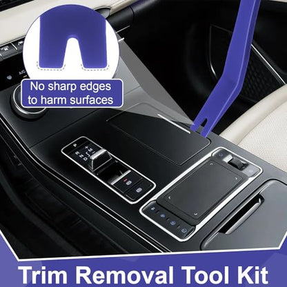 BFXM 7PCS Auto Trim Removal Tool kit, Car Clip Pry Tools Kit No Scratch Plastic, Fasteners Remover Tool Kit, Automotive Interior Fastener Puller Remover Body Repair Set for Car (Blue) - color: Blue * 7PCS