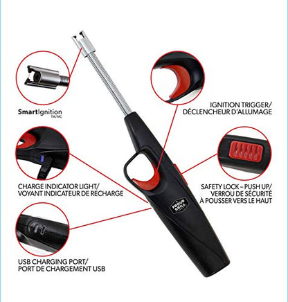 Proud Grill Smartignition Rechargeable Electric Lighter | Heavy Duty Butane Free Long Neck Lighter | Ideal for BBQ and Gas Appliance