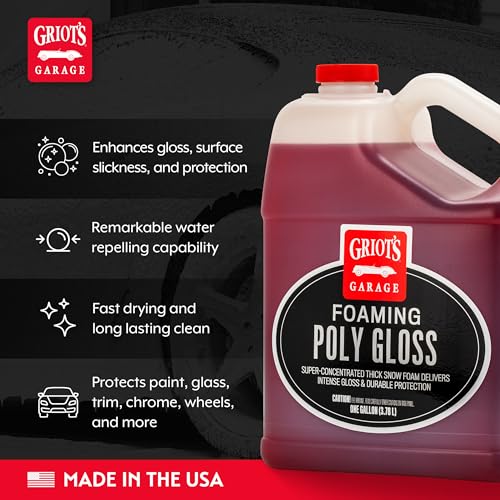 Griot's Garage Foaming Poly Gloss for Car Cleaning and Detailing, Spray Wash & Wax, Compatible with the BOSS Foam Cannon Auto-Mix System, One Gallon - size: 128 Fl Oz (Pack of 1)