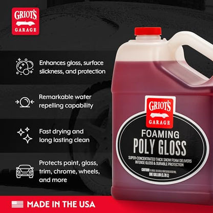 Griot's Garage Foaming Poly Gloss for Car Cleaning and Detailing, Spray Wash & Wax, Compatible with the BOSS Foam Cannon Auto-Mix System, One Gallon - size: 128 Fl Oz (Pack of 1)