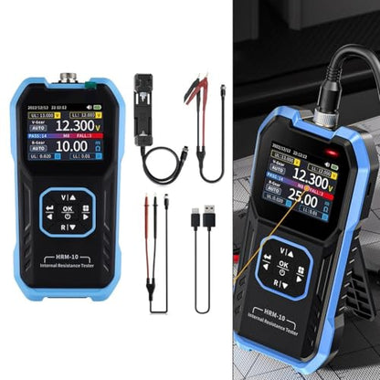 HRM-10 Voltage Internal Resistance Tester, Automatic Voltage Meter, TFT High-Definition Screen Car Tester, 100V 200Ω, Digital Analyzer - size: 1*Internal Resistance Meter Probe(A)