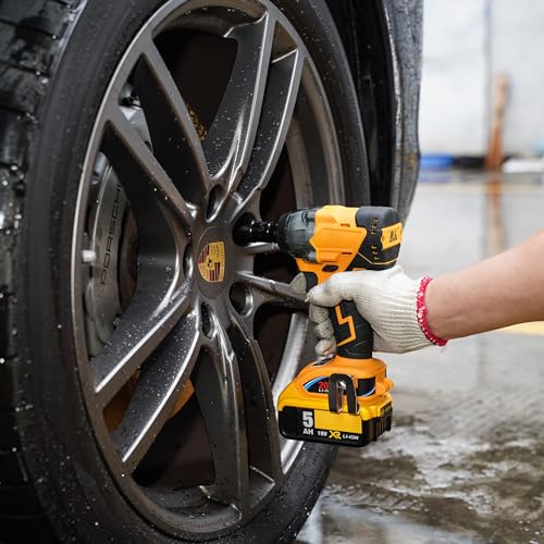 20V 1/2 inch cordless impact wrench-brushless, 350 ft-lbs maximum torque, 4-speed adjustment, automatic start and stop.(Host only/Without battery). - size: 1/2 400Nm