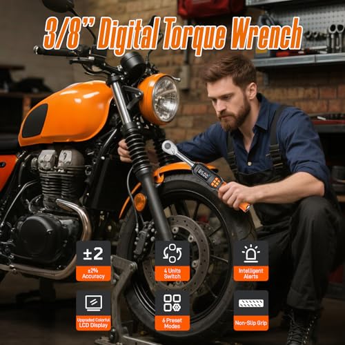 Digital Torque Wrench Set, 3.09-62.6 Ft.lb/4.2-85 Nm, 3/8" Drive Inch Pound Torque Wrench Electronic with Buzzer & LCD Indicator, Torque Wrench Set for Motor Cars Auto Repair
