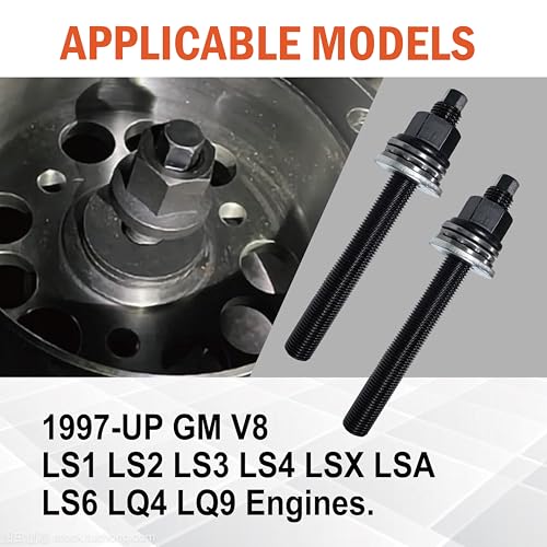 LS Harmonic Balancer Installation Tool, Crank Pulley Install Tool 551141, Compatible with GM 1997-UP V8 LS1 LS2 LS3 LS4 LSX LSA LS6 LQ4 LQ9, with Thrust Bearing & Wrench Flats