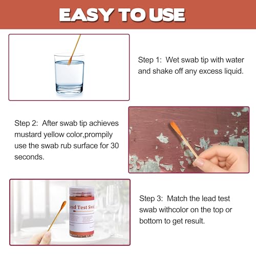 AAwipes Lead Test Kit (20 Pcs Lead Check Swabs) Results in 20-Seconds by Using Water Only, No White Vinegar Required. Lead Test Strips for Home, Paints, Ceramics, Wood (LSB20)