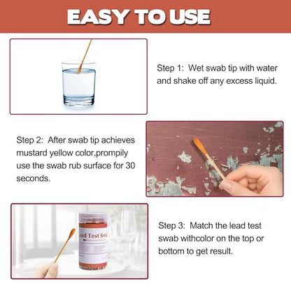 AAwipes Lead Test Kit (20 Pcs Lead Check Swabs) Results in 20-Seconds by Using Water Only, No White Vinegar Required. Lead Test Strips for Home, Paints, Ceramics, Wood (LSB20)