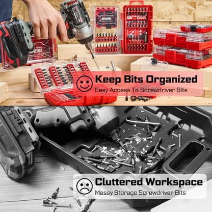 Geinxurn 66Pieces Impact Screwdriver Bits Set, Magnetic S2 Steel 1”/2”/3” Phillips/Square/Torx/Slotted Bits Tips,Impact Bit Holder and Nut Driver with Storage Box Case - style: UTCM066