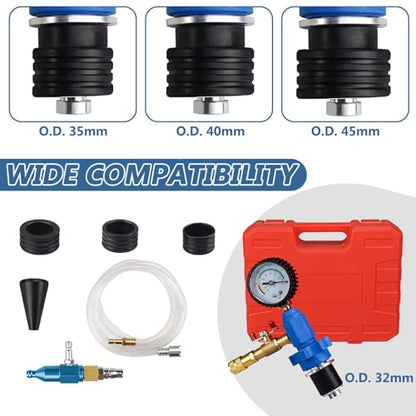 Professional Vacuum Coolant Refill Toolkit for Car and Motorcycles with Universally Adapters and Quick Bleeding Function