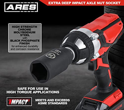 ARES 12040 36MM Axle Nut Socket, 6 Point Socket | Extra Deep 1/2-Inch Drive Impact Socket for Easy Removal of Axle Shaft Nuts - size: 36mm 6-Point