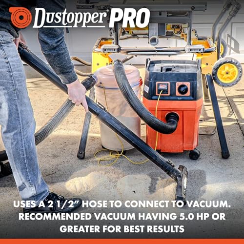 The Dustopper PRO, Low-Profile Dust Separator for Shop Wet/Dry Vacuums with at least 5HP. Includes High-Flow 90 Degree Sweep Elbows and Connection Hose. Fits Standard 5 Gallon Buckets, Made in USA - style: Complete Assembly – Separator, Hose & Elbows