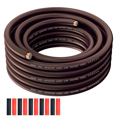 8 Gauge Wire 25FT, Primary Automotive Amplifier Power/Ground Wire, Car Battery Cable, Car Audio Amplifier, Car Fuse, 8AWG Copper Clad Aluminum CCA, Translucent Brown Cable with 10 Heat Shrink Tubing - color: Brown, size: 25FT
