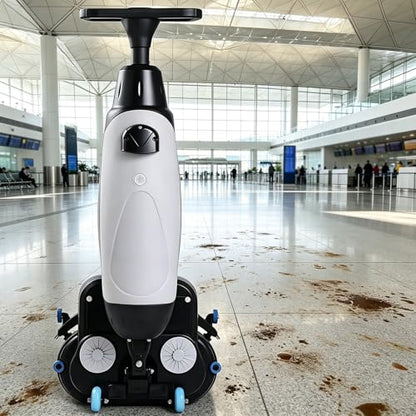 Cordless Mini Floor Scrubber, Portable Hard Floor Cleaner with 90-120 Min Battery Life, Efficient Carpet Extractor for Home and Car, Professional White Cleaning Machine