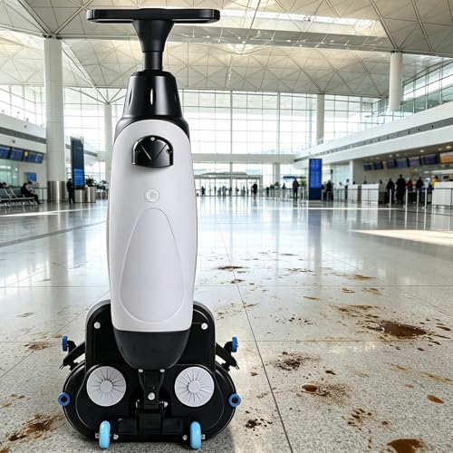 Cordless Mini Floor Scrubber, Portable Hard Floor Cleaner with 90-120 Min Battery Life, Efficient Carpet Extractor for Home and Car, Professional White Cleaning Machine