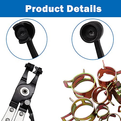 Tnisesm 121Pcs 6-22mm Spring Hose Clamp Assortment Kits with Swivel Flat Band Fuel Hose Clamp Plier, Silicone Vacuum Hose Action Pipe Clamp Low Pressure Air Clip Clamp for Hose Clamps - size: 120Pcs-12 Sizes+Plier