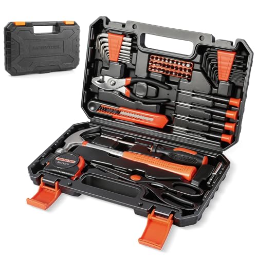 57 Piece Basic Tool Set, Home Repair Hand Tool Kit, General Household Tool Box, Portable Toolbox with Storage Case for Homeowner, DIY, Handyman, Women, Men - size: 57PCS