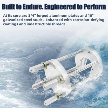 K813 Boat Prop Puller for 3 & 4 Blade, Marine Propeller Puller Kit, Heavy-Duty Boat Propeller Removal Tool Upgrade from K812, for 1-1/2" to 2" Prop Shafts, for Hub up to 3.75" 3-Blade, 4.125" 4-Blade