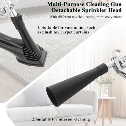 GOCCIDA 2IN1 Car Interior Detailing Air Cleaning Gun & Vacunm Gun | Multifunctional Car Cleaning Kit with Metal Nozzle,Extractor Vacuum Set Quickly Blasts Dirt and Dust from Surface with Air - color: white
