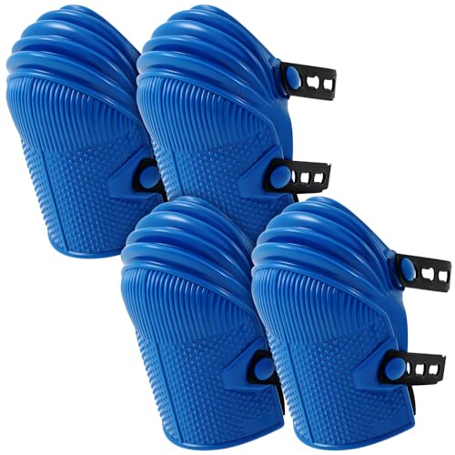 Soulchen 2 Pairs Construction Knee Pads for Men Women Heavy Duty Support Knee Pads for Work with Flexible Plastic and Thick Foam Cushion Adjustable Thigh and Shin Straps for Roofing Flooring Gardening - color: Blue