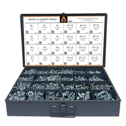 Titan Industrial Supply-1275 Piece Metric 8.8 Coarse Thread Metal Drawer Assortment
