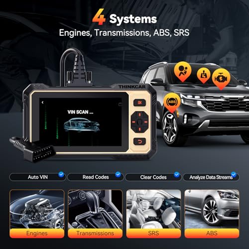 THINKCAR THINKSCAN 662 OBD2 Scanner + Universal 16 Pin Male to Female OBD2 Extension Cable,Car Scanner Engine ABS SRS Transmission