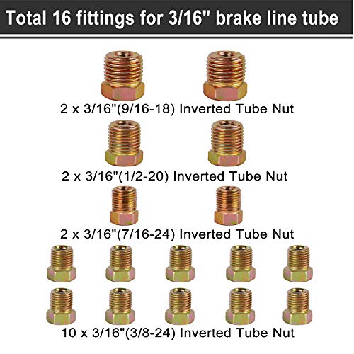 MuHize Dual Brake Line Tubing Kit 3/16 & 1/4" 25Ft | Zinc Double Galvanized Steel Brake Roll, Anti-Rust, Hydraulic Fuel & Transmission Line Replacement, Fits Cars & Trucks - color: Silver