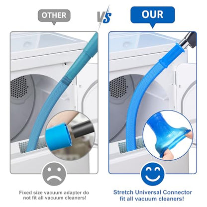 Sealegend Dryer Vent Cleaner Kit Vacuum Hose Attachment Compatible with Most Vacuum Cleaner, Quickly Lint Remover Cleaning Supplies - color: Blue