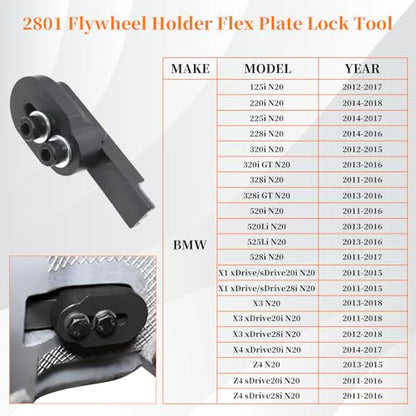 17PCS Camshaft Alignment Timing Tool Kit, Compatible with BMW N20 N26 Engine, with Flywheel Holder Tool & Balance Shaft Tool & Fuel Injector Remover Kit, 212831, 119340, 212830, 219548 - size: 17PC