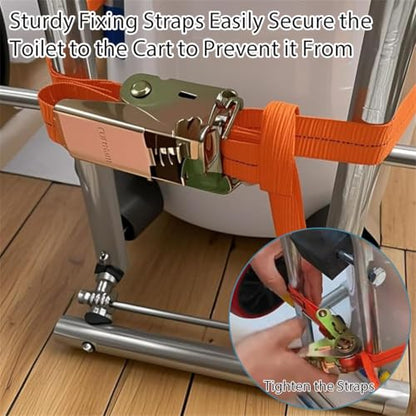 Toilet Cart Jack with Wheels, Toilet Removal Lift Tool Dolly Easy Alignment of Seals Toilet Lift Tool Portable Installation Jack for Moving locating Installing Toilets