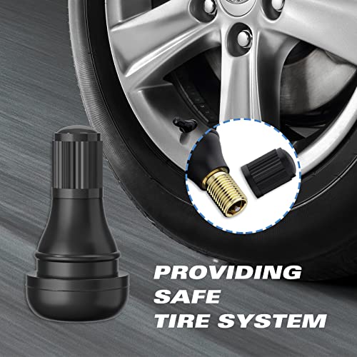 CKAuto TR412 Rubber Snap-in Short Black Tire Valve Stem for Tubeless 0.453 Inch 11.5mm Rim Holes on Standard Vehicle Tires (50pcs/Bag) | EPDM Rubber, for Standard .453" 11.5 mm Rim Holes, Compatible with Most Cars, SUVs, Light Trucks, and Trailers - size: