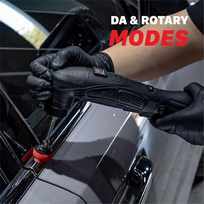 Maxshine M0312 V2 Cordless Mini Polisher – Lightweight DA & Rotary Buffer for Cars, Trucks & Boats, 6-Speed Portable Detailing Tool for Scratch Repair, Headlight Restoration, Swirl Removal - Black