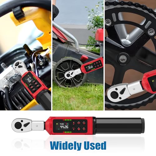 ANPUDS Adjustable Digital Torque Wrench, 0.66-44.29 Ft.lb, ±1% Accuracy | 0.9-60 Nm, 35mm Jaw & 3/8" Ratchet, 9×12mm Open End, Vibration, Buzzer and LED Indicator for for HVAC, Motorcycle, Plumbing - size: 0.66-44.29 Ft.lb/0.9-60 Nm(9×12mm)