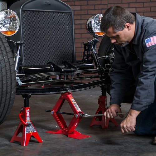 BIG RED T10152 Torin Steel Scissor Lift Jack Car Kit, 1.5 Ton (3,000 lb) Capacity, Red - size: 3000lbs