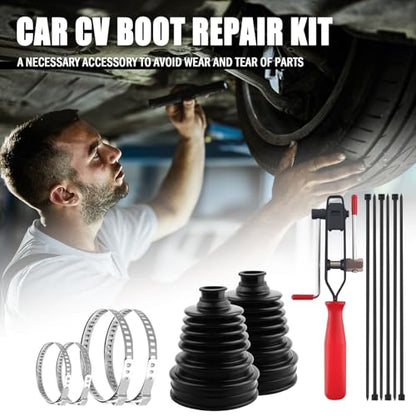 2PCS Thick Silicone Car CV Boot Repair Kit with CV Boot Clamp Tool for 2.42"/3.02"/3.52" Calibers,Cuttable CVs Axle Boots Repair Kit for Dust Protection,Upgraded CVs Joint Boots Kits