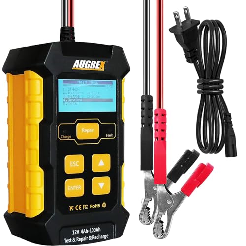 KW510 12V Car Battery Tester, 4Ah-100Ah Battery Load Tester Digital Display | Fully Automatic Smart Charger Automotive Pulse Repair Maintainer, Trickle Charger Battery Desulfator