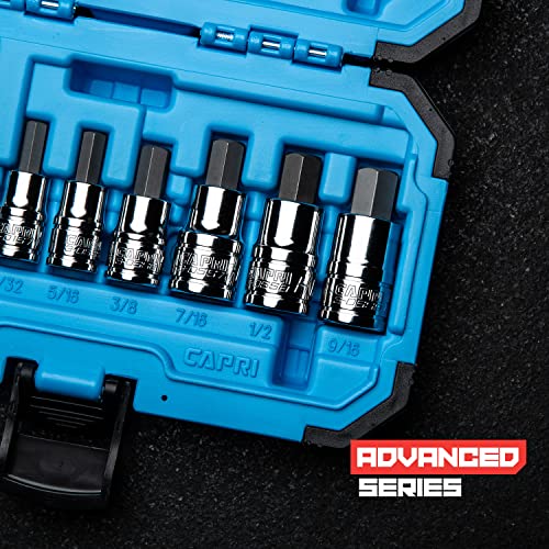 Capri Tools Hex Bit Socket Set, SAE, Advanced Series, 13-Piece - size: SAE / Advanced Series