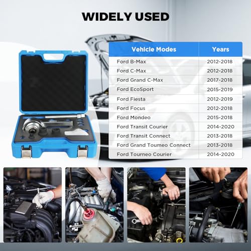 Engine Crankshaft Belt Pulley Removal Tool Compatible for Ford 1.0 & 2.0 Ecoboost/Duratec Torque Multiplier Tool with 21mm and 24mm Socket Crankshaft Pulley Tool 1:5 Labor Saving,1/2" Drive 1500Nm