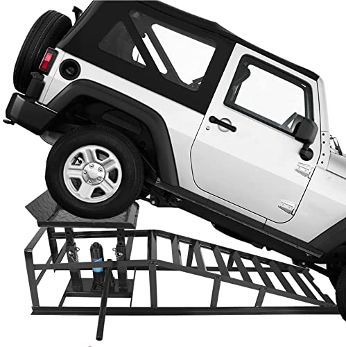 2-Pack Portable Car Lift Hydraulic Car Ramps 3T Low Profile Car Ramp Car Service Ramps Garage Car Lift Hydraulic Jack Ramps, Black