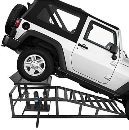 2-Pack Portable Car Lift Hydraulic Car Ramps 3T Low Profile Car Ramp Car Service Ramps Garage Car Lift Hydraulic Jack Ramps, Black