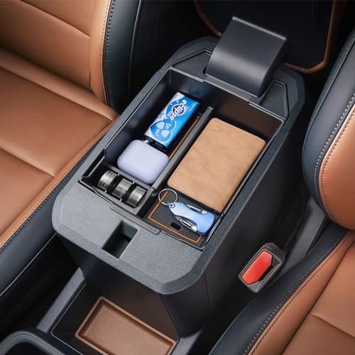 TOPINSTALL Orange Center Console Tray for 2022-2026 Ford Maverick | Pickup Center Console Organizer Storage Box Coin Container for Maverick XL XLT Lariat Lobo Tremor Truck Accessories - color: Orange