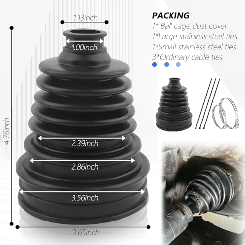 CV Boot Repair Kit Fit for 19mm to 24mm Shafts,Silicone CV Axle Boot Repair Kit Includes 2 Stainless Steel CVs Boots Clamp & 3 Cable Ties,One-piece Design CVs Joint Boots Kits (1PC) - color: 1PC