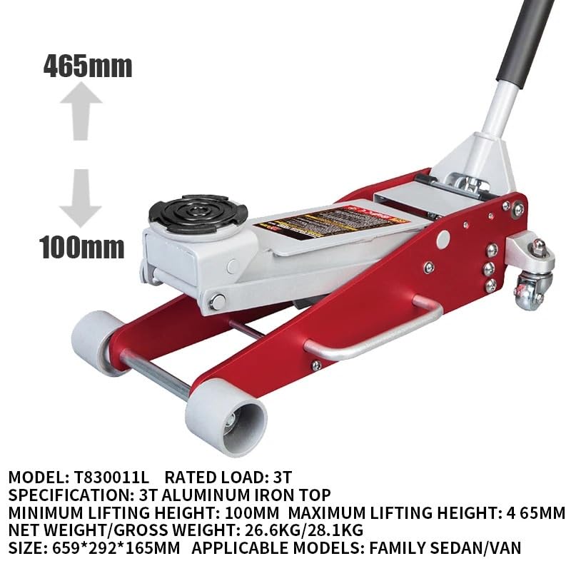 Scissor Jack Hydraulic Low Profile Aluminum and Steel Racing Floor Jack with Dual Piston Quick Lift Pump 1.5-3 Ton Capacity Lifting Jack (T830011L) - color: T830011l