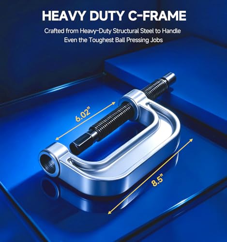 10PC Ball Joint Press Kit & Heavy Duty Ball Joint Removal Tool | C-Frame & Universal Adapters, U Joint Removal Kit for 2WD 4WD Cars Light Trucks Automotive Repair