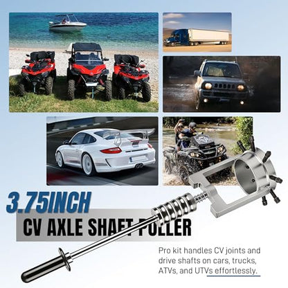 3.75” CV Axle Removal Tool, Sliding Hammer Puller, 8 Bolts | Carbon steel, Stable and Easy Remove, Thickened Axle Puller Fits Cars, Trucks, ATVs, and UTVs