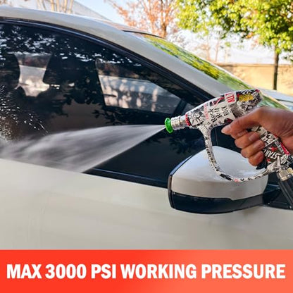 Bear Force High Pressure Washer Gun 3000 PSI Max, Power Washer Short Gun M22-ID14mm with 1/4“ Quick Connector, Car Wash, Car Cleaning, Car Care Detailing - size: A. Single Gun