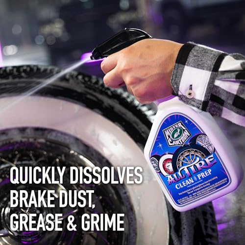 Turtle Wax X Mister Cartoon 54250 All Tire Clean and Prep, Cleans and Rejuvenates, Fast-Acting Formula, Jet Black Appearance, Brightens White Walls, Perfect for Cars, Trucks and Motorcycles, 32 oz.